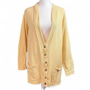 Women's Yellow Cardigan Sweater